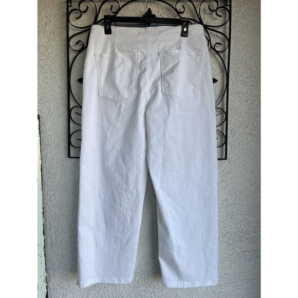 Veronica Beard Crossbow Crop Wide Crop High Rise Jeans - Size 32 - White - Picture 5 of 9